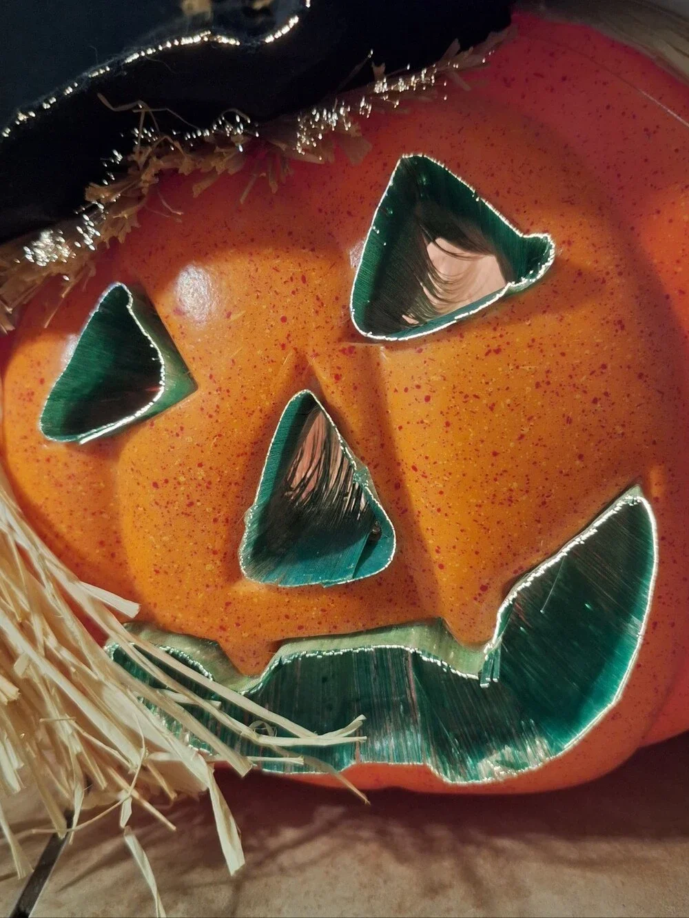 Fiber optic Halloween Jack-o'-Lantern Scarecrow Pumpkin Light Indoor Corded Fall